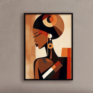 African woman wall art Afrocentric wall decor African art prints Contemporary African art black art- Print art
