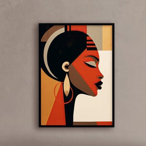 African woman wall art Afrocentric wall decor African art prints Contemporary African art black art- Print art