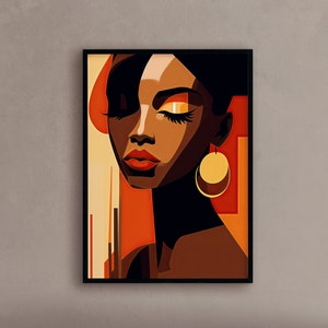 African woman wall art Afrocentric wall decor African art prints Contemporary African art black art- Print art