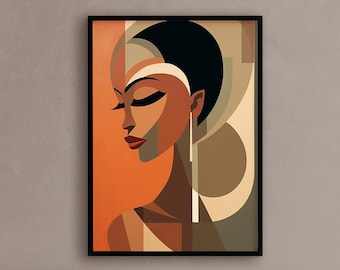 Afrikanische Frau Wandkunst Afrocentric Wanddekor Afrikanische Kunstdrucke zeitgenössische afrikanische Kunst schwarze Kunst - Druckkunst