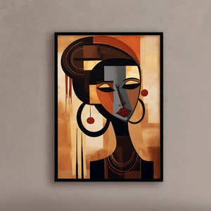 African woman wall art Afrocentric wall decor African art prints Contemporary African art black art- Print art