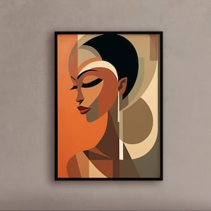 African woman wall art Afrocentric wall decor African art prints Contemporary African art black art- Print art