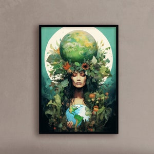 Mother Nature wall art goddess of nature mother earth nature spirit print tree of life - Print art