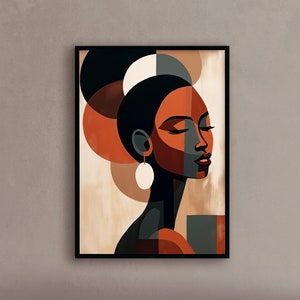 African woman wall art Afrocentric wall decor African art prints Contemporary African art black art- Print art