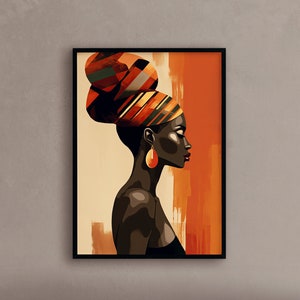 African woman wall art Afrocentric wall decor African art prints Contemporary African art black art- Print art