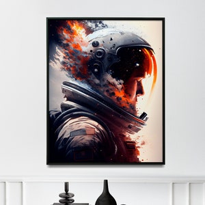 Der verschollene Astronaut Astronaut im Weltraum Gemälde Astronaut Wand Kunst Poster - Print Kunst