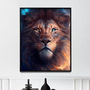 Leo lion wall art zodiac painting for home Leo lion art print - Print art