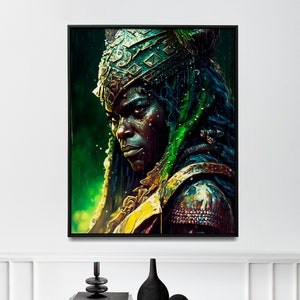Antiker afrikanischer Krieger Gemälde Krieger Wandkunst für zu Hause Tribal Krieger Poster - Druck Kunst