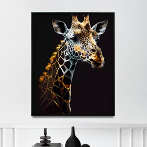 Geometric giraffe wall art Abstract giraffe painting giraffe wall art poster -Print art