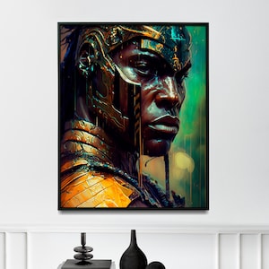 Ancient African warrior painting warrior wall art for home tribal warrior poster - Print art