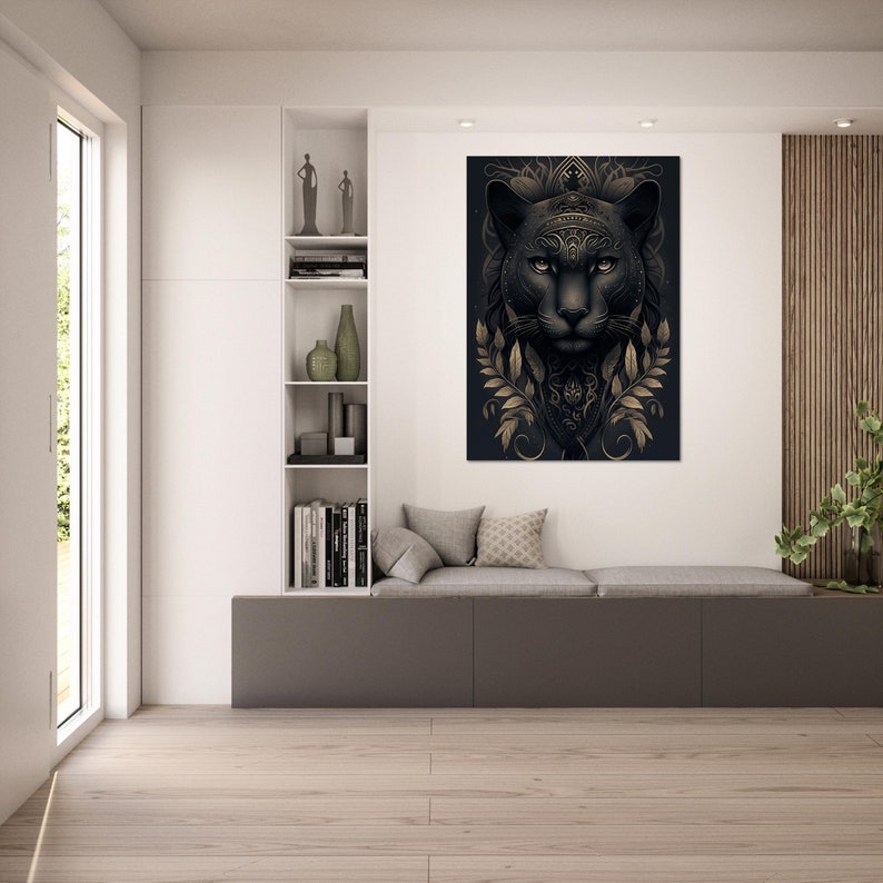 Black Panther Wall Art Tribal Panther Painting Tribal Wall Art Etsy UK