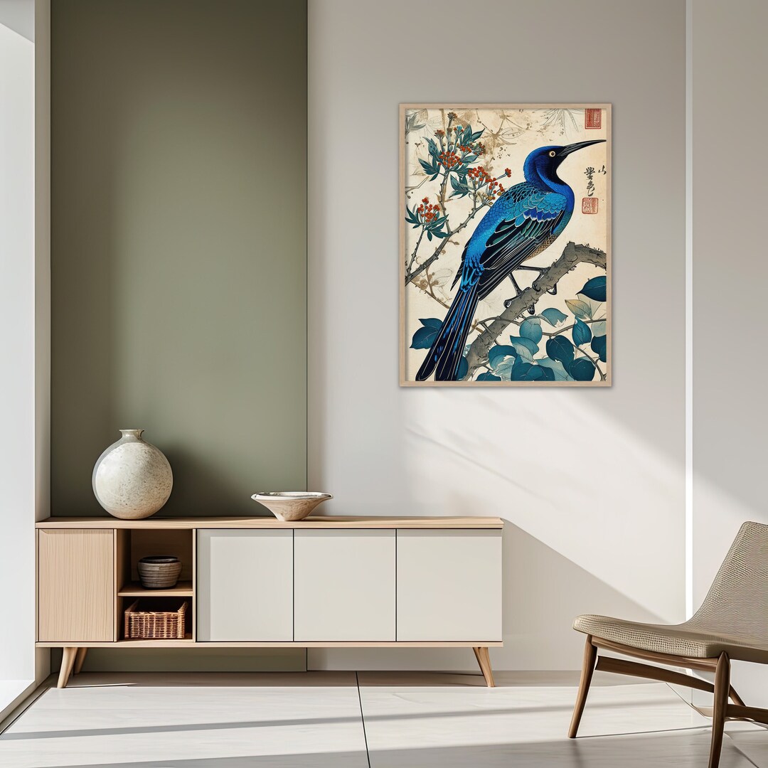 Magnificent Riflebird Drawing Victoria's Riflebird on Branch Exotic Bird on Branch Painting Victoria ...