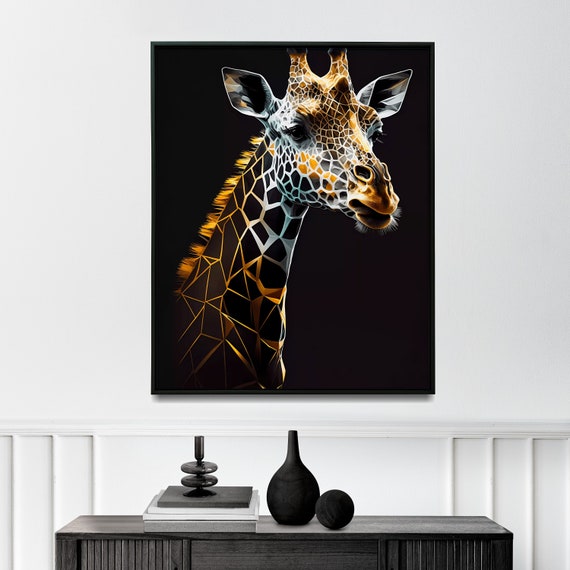 Geometric giraffe wall art Abstract giraffe painting giraffe wall art poster -Print art