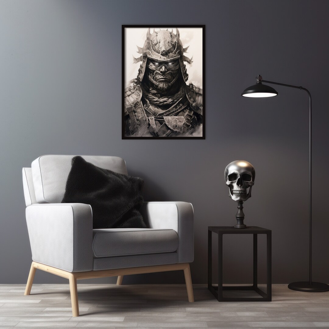 Ancient Japanese Samurai Black and White Wall Art Traditional - Etsy
