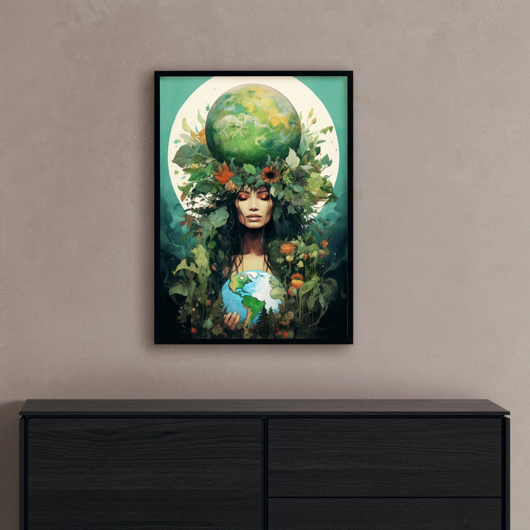 Mother Nature Wall Art Goddess of Nature Mother Earth Nature Spirit ...