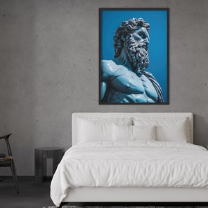 Statue of Zeus Painting Greek God Wall Art Greek Mythology Painting ...