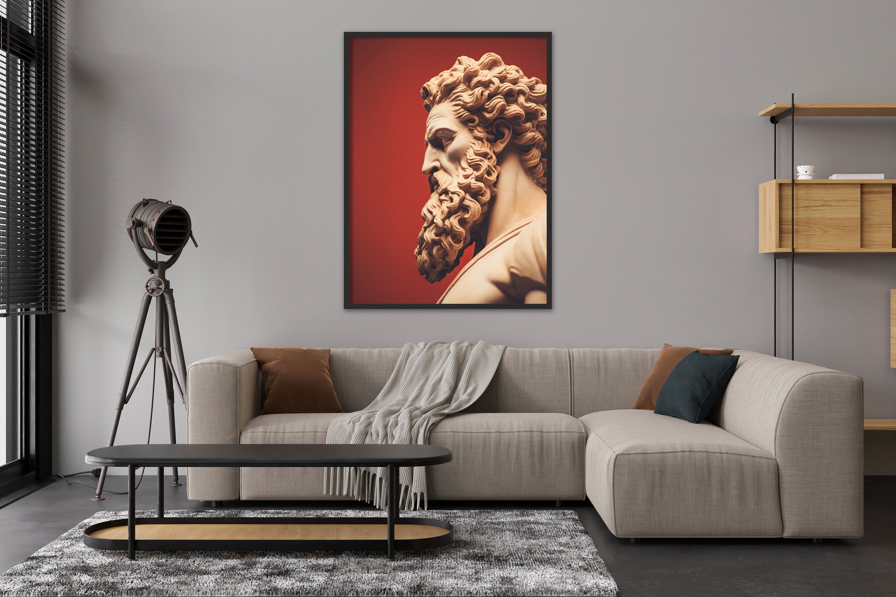 Statue of Zeus Painting Greek God Wall Art Greek Mythology - Etsy Canada