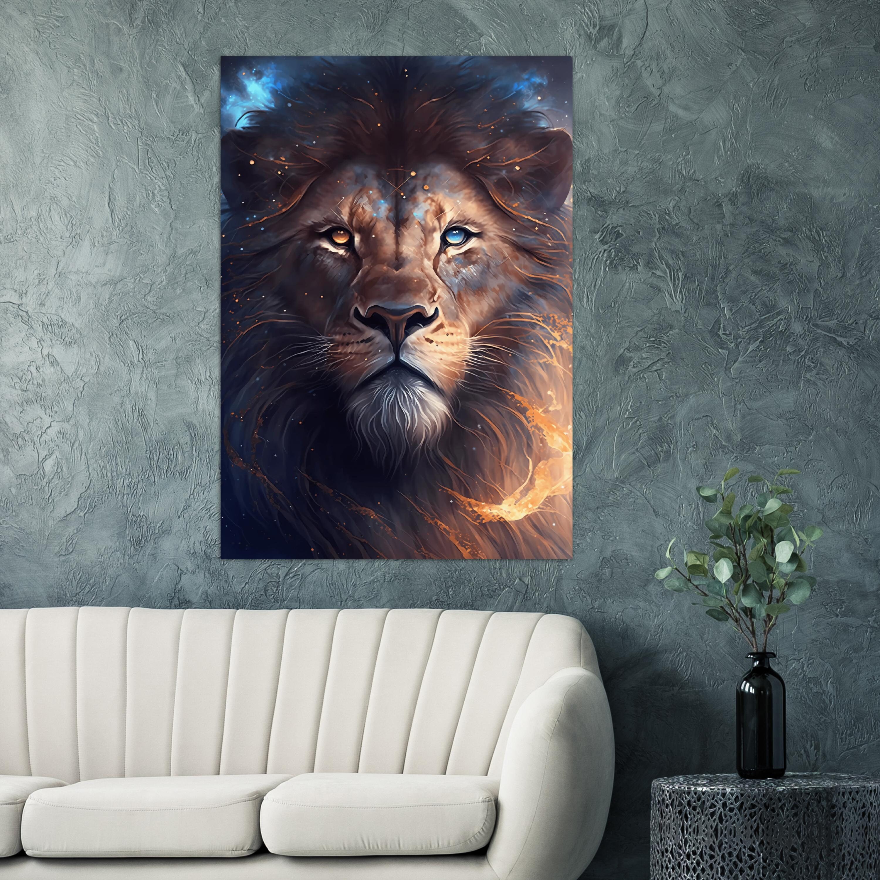 Leo Lion Wall Art Zodiac Painting for Home Leo Lion Art Print Etsy