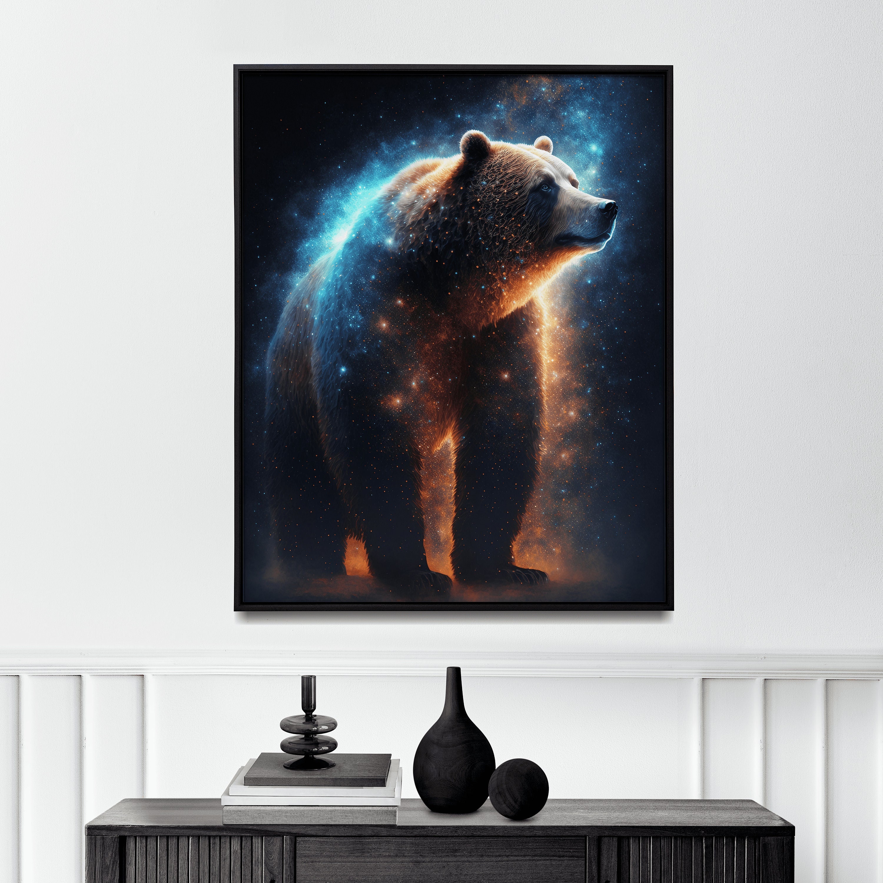 Cosmic Bear art spirit animal wall decor cosmic bear painting spiritual animal wall decor bear painting -Print art