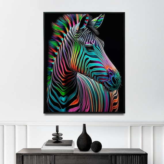 Zebra Neon Colors Wallpaper