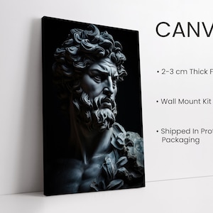 Statue of Zeus Painting Greek God Wall Art Greek Mythology Painting ...
