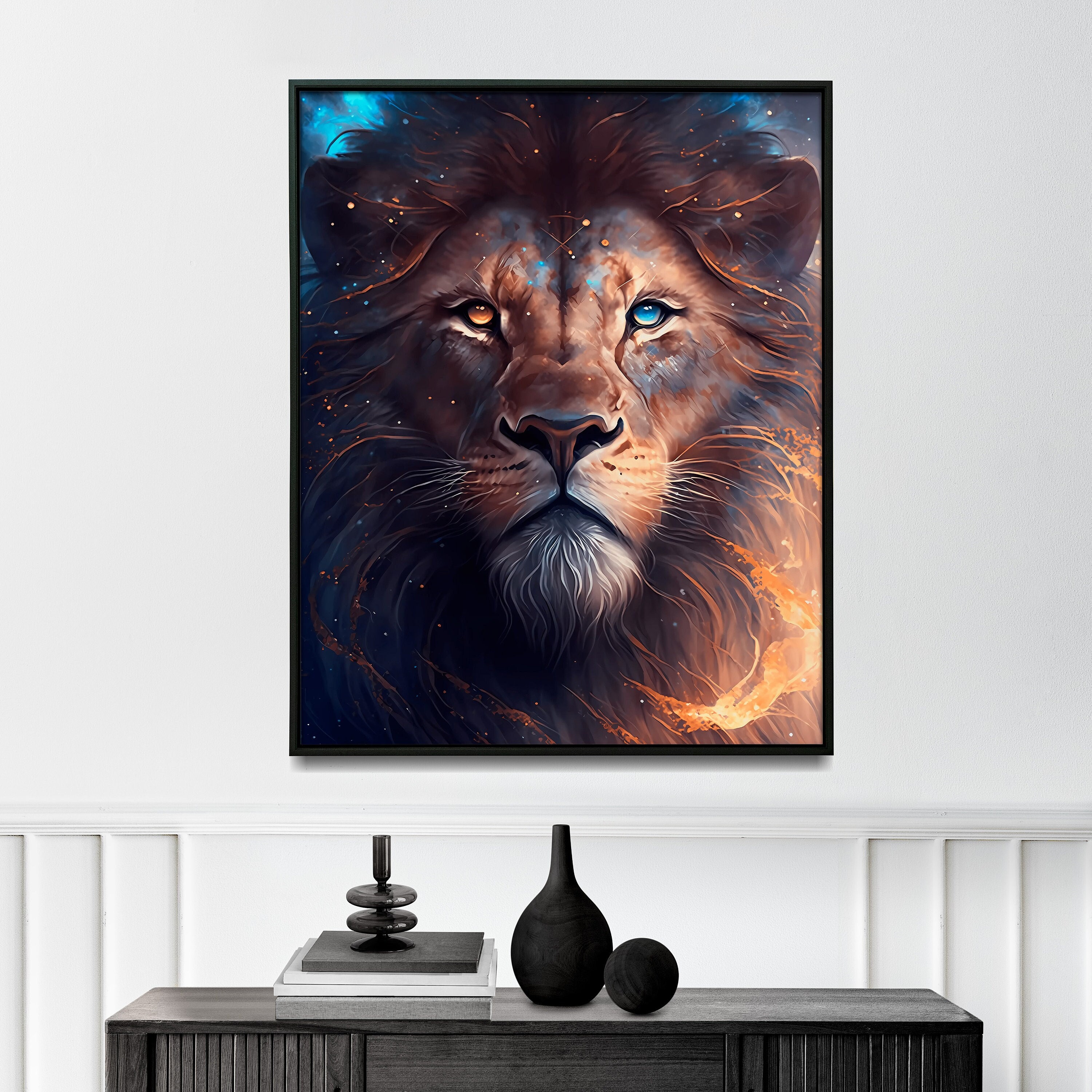 Leo Lion Wall Art Zodiac Painting for Home Leo Lion Art Print Etsy
