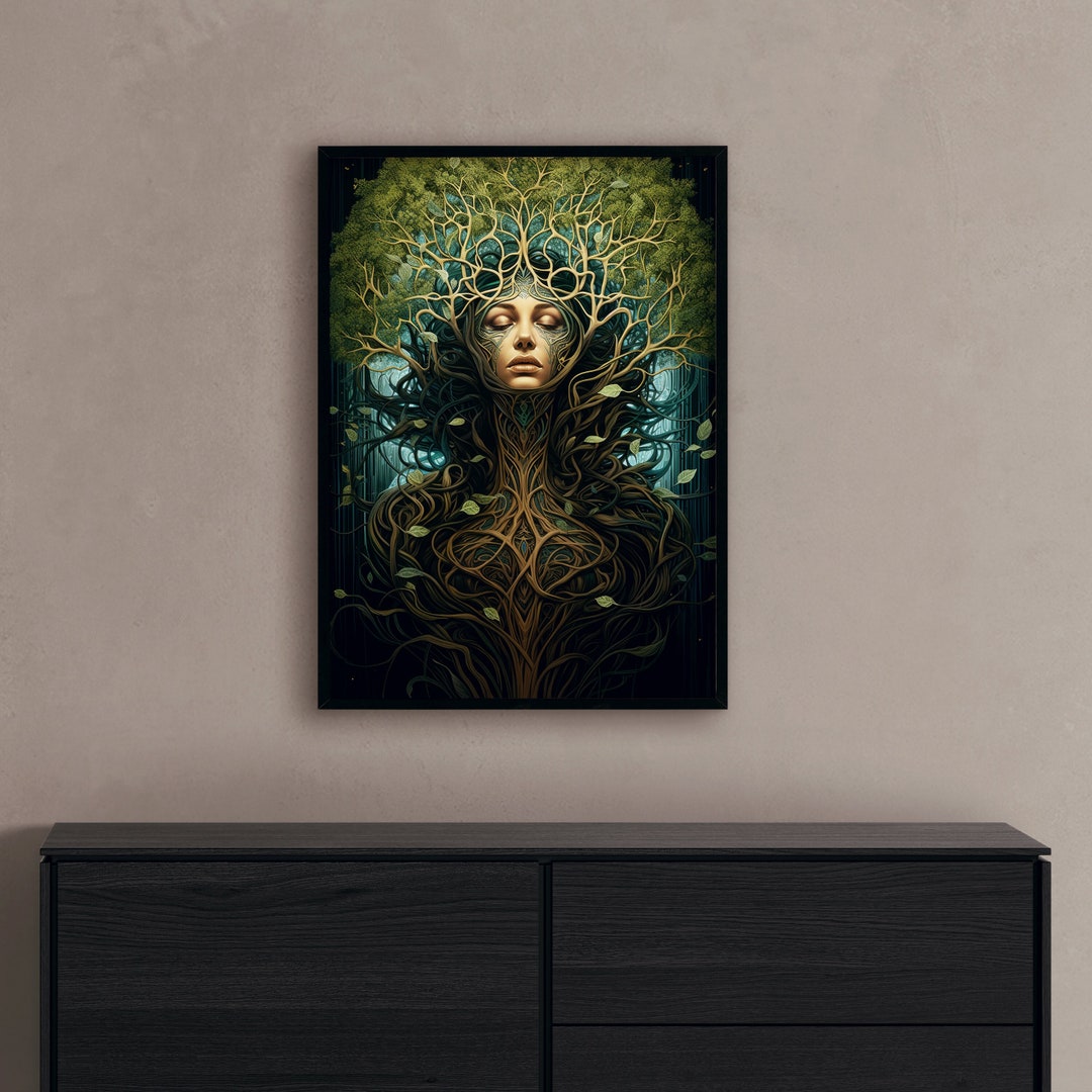 Mother Nature Wall Art Goddess of Nature Mother Earth Nature Spirit ...