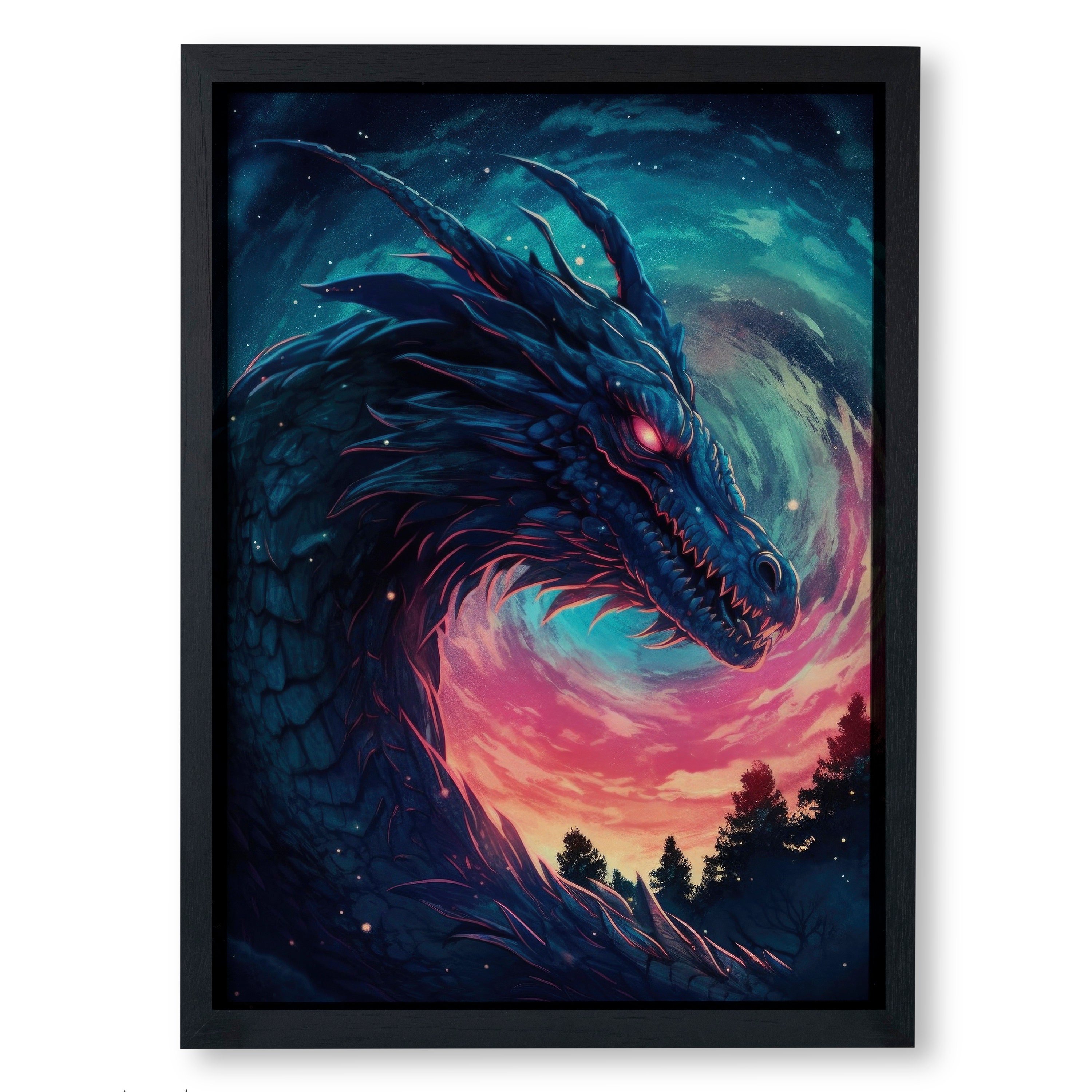 Acrylic paint style colorful dragon Canvas Print
