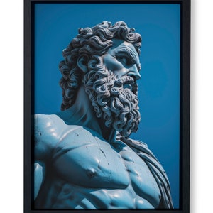 Statue of Zeus Painting Greek God Wall Art Greek Mythology Painting ...