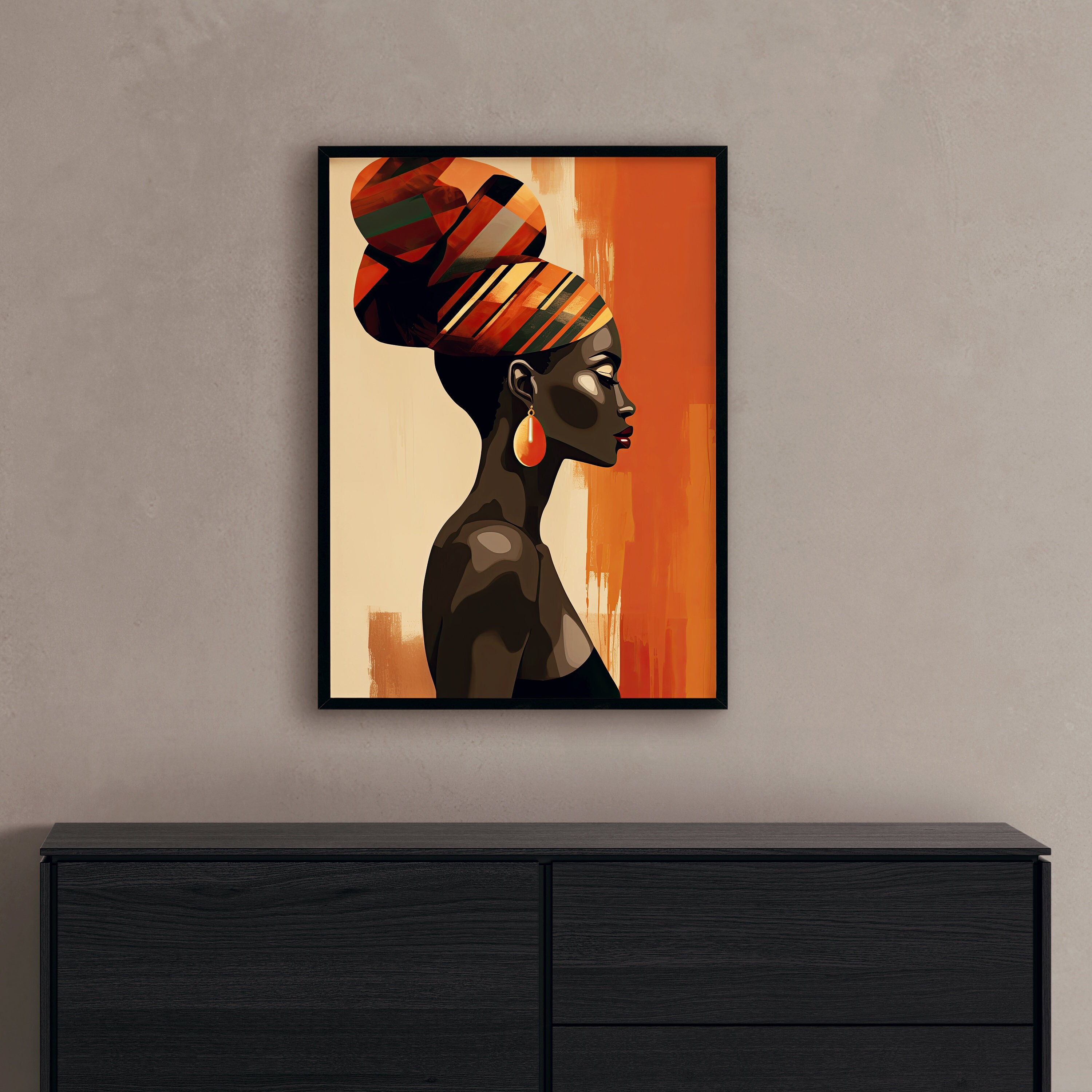 Afrikanische Frau Wandkunst Afrocentric Wanddekor Afrikanische Kunstdrucke zeitgenössische afrikanische Kunst schwarze Kunst - Druckkunst