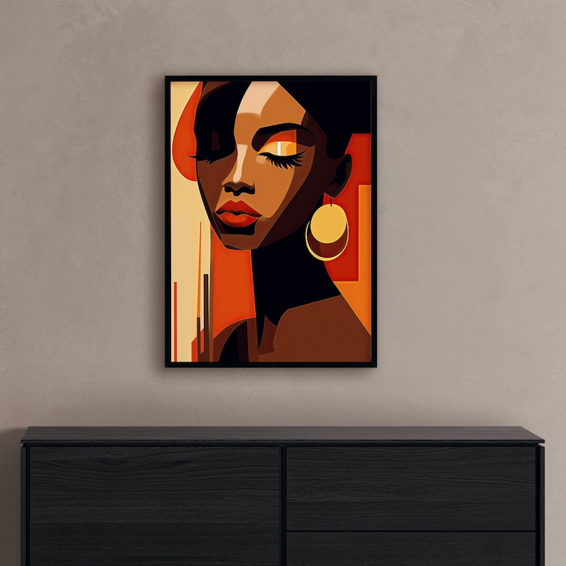 African Woman Wall Art Afrocentric Wall Decor African Art Prints