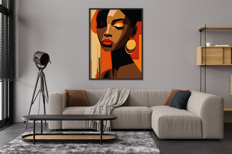 African Woman Wall Art Afrocentric Wall Decor African Art Prints