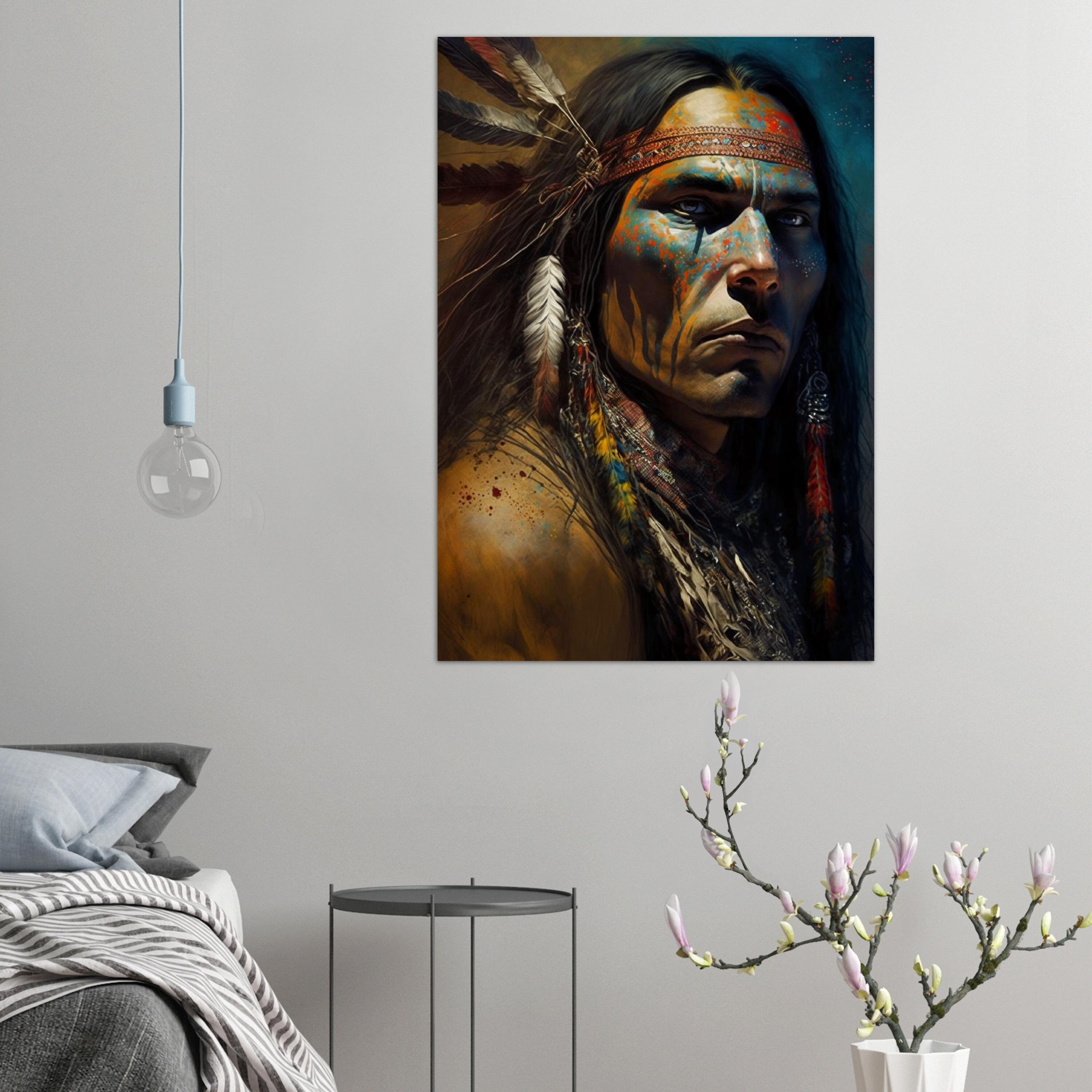 Native American Man Art Native American Painting Native Etsy