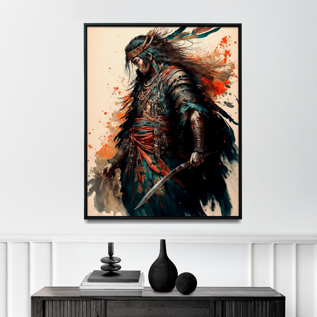 Chinese Ninja Painting Anime Ninja Wall Art for Home Anime Poster Print