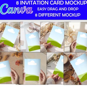 8 Boho minimale neutrale bundels 5 x 7 kunstkaart uitnodigingen canvas mockups, uitnodigingsmodellen, uitnodigingsmodelbundels, moderne testmodellen, testmodellen,