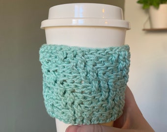 Crochet Coffee Cup Cozy - Diagonal Coffee Cozy - Iced Coffee Cozy - Hot Coffee Cozy - Drink Cozy - Reusable Coffee Cup Sleeve