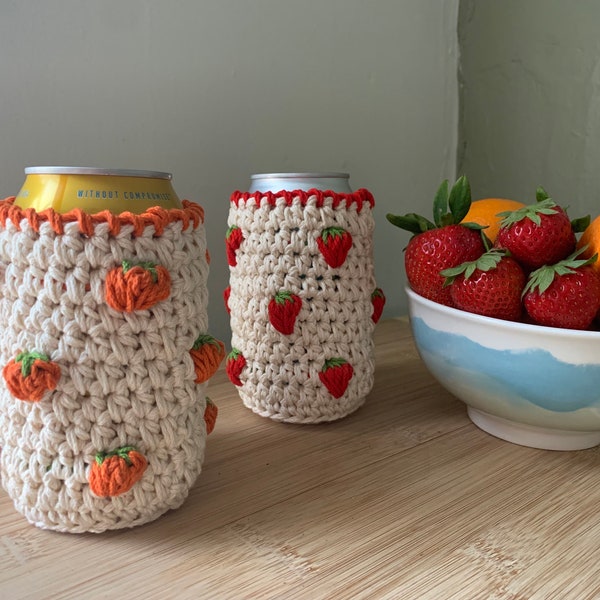 Crochet Fruit Can Cozy - Handmade Drink Sleeve - Drink Cozy