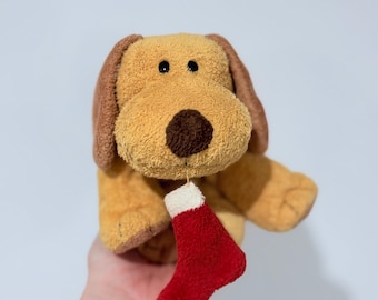 TY プラフィーズ グッディーズ クリスマスストッキング付きブラウンドッグ 2003 ぬいぐるみ 子犬