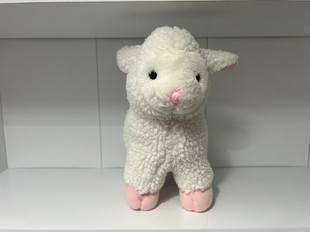 Vintage White and Pink Lamb Plush Soft Toy 1980s Childrens Comforter Sheep Retro Cuddly Toy Etsy UK