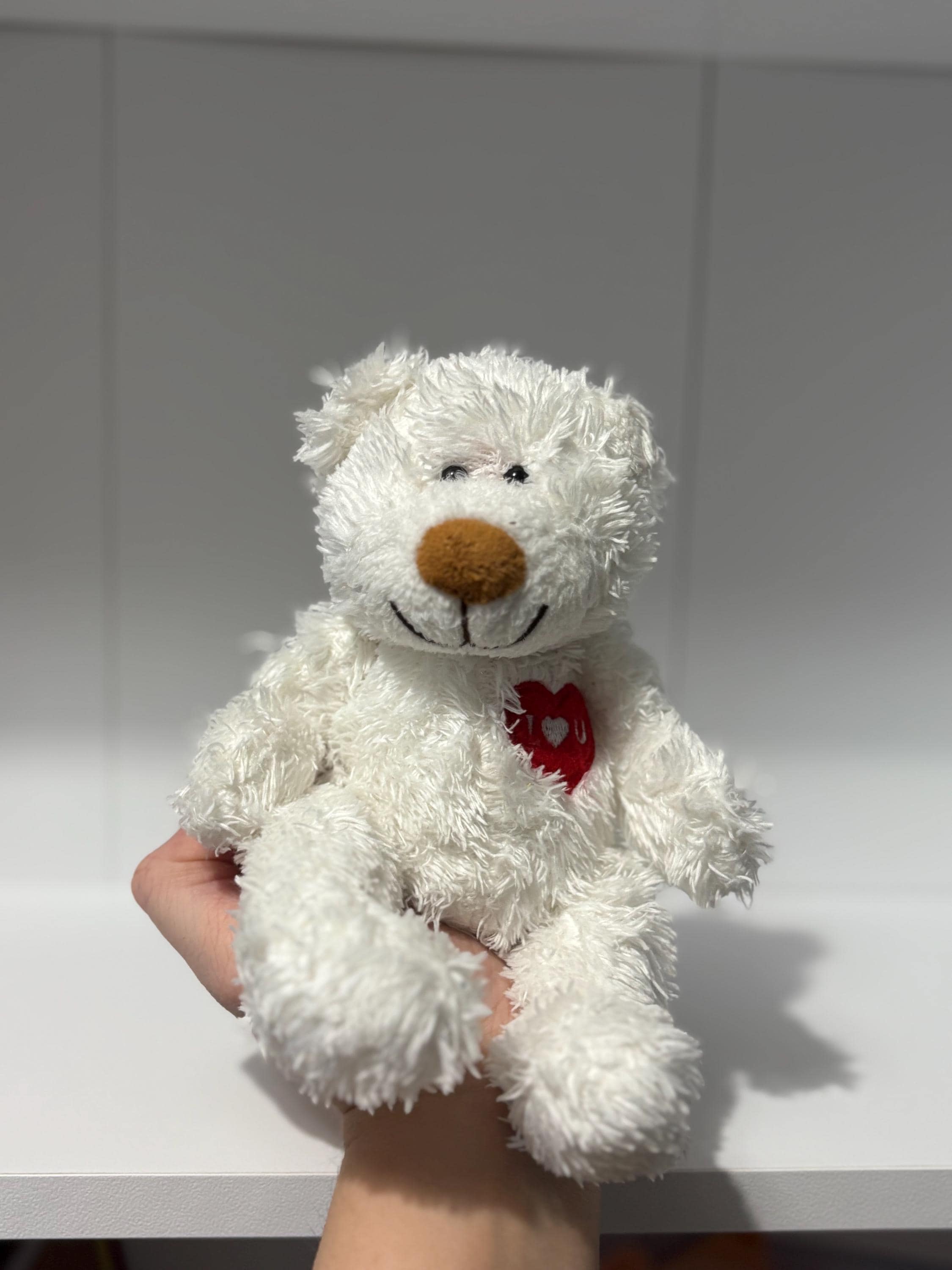Vintage Tesco Valentine Teddy Bear | White Plush With Red Heart - Etsy