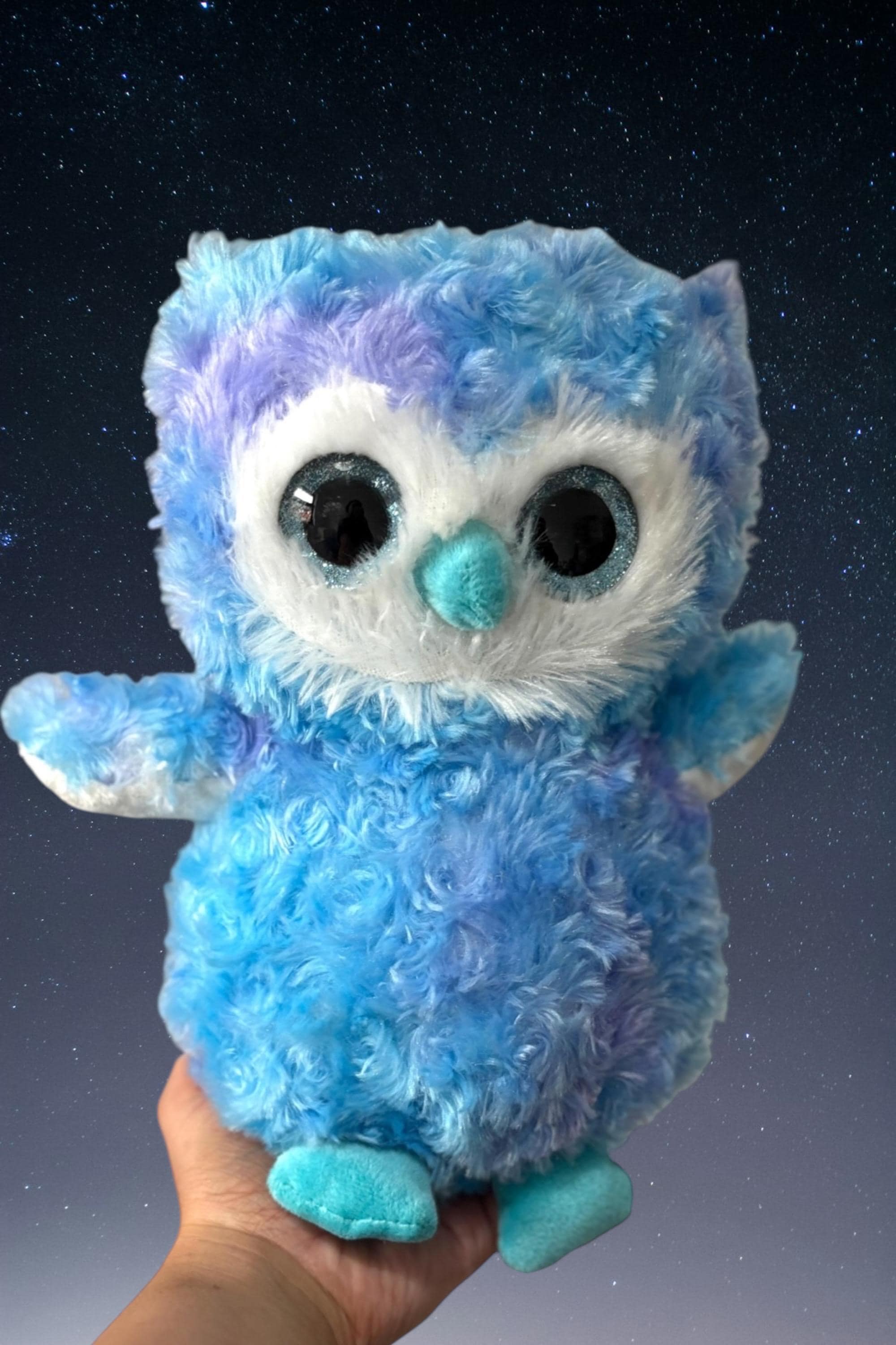 Medium Blue & Lilac Ombré Plush Soft Toy Owl | Bird Wildlife Gift