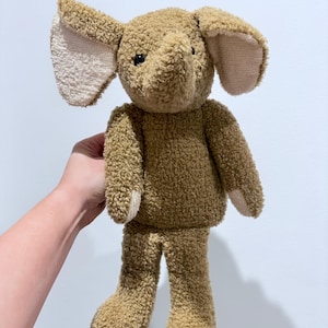 Rare Van Cleef Vintage Brown medium  elephant plush soft toy retired | Safari animal plushie