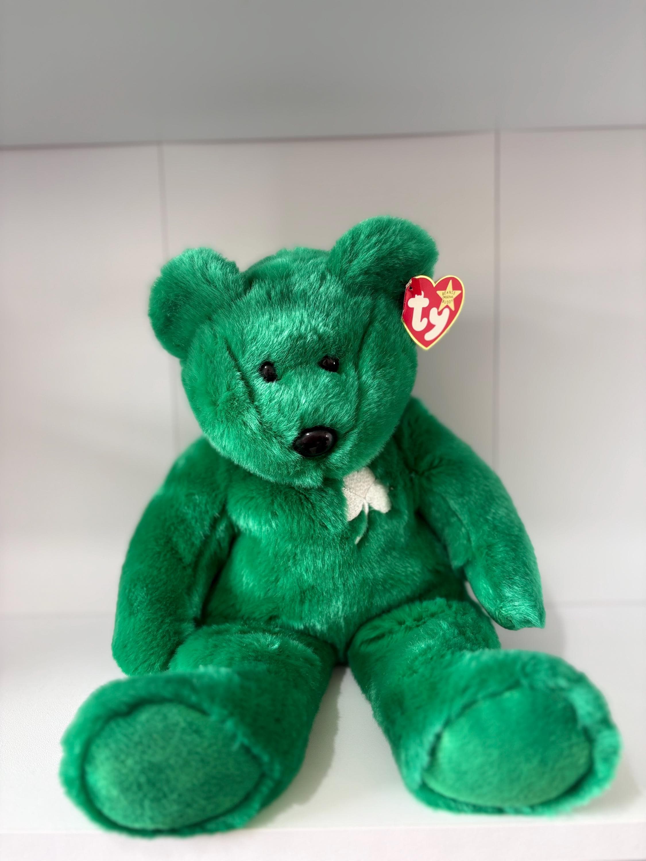 Ty ぬいぐるみベア 緑色 バディーズ Erin TY Beanie Buddy Green Irish Bear - Retired Vintage Plush Soft