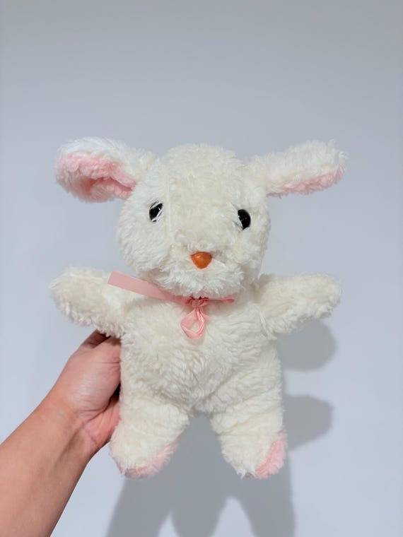 Mothercare Vintage White Bunny Rabbit Pink Ears Paws | Soft Plush