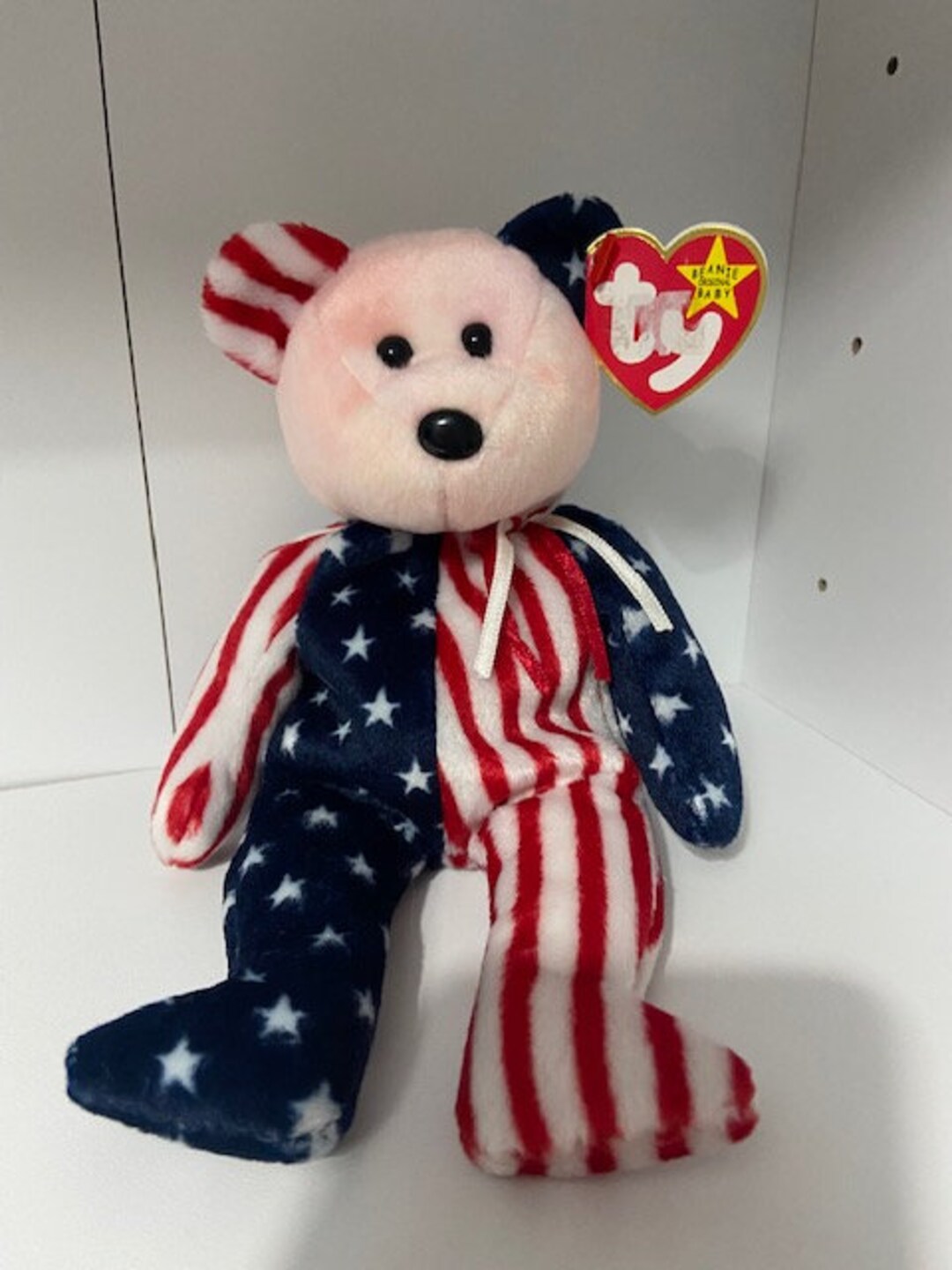 Spangle the Bear Pink Face Beanie Baby Beanie Babies Etsy