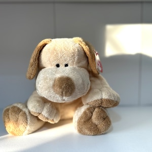 TY Pluffies Plopper The Brown and cream  Dog 2003 Plush Soft Toy Rare Retired | Ty Beanie Babies children’s comforter puppy