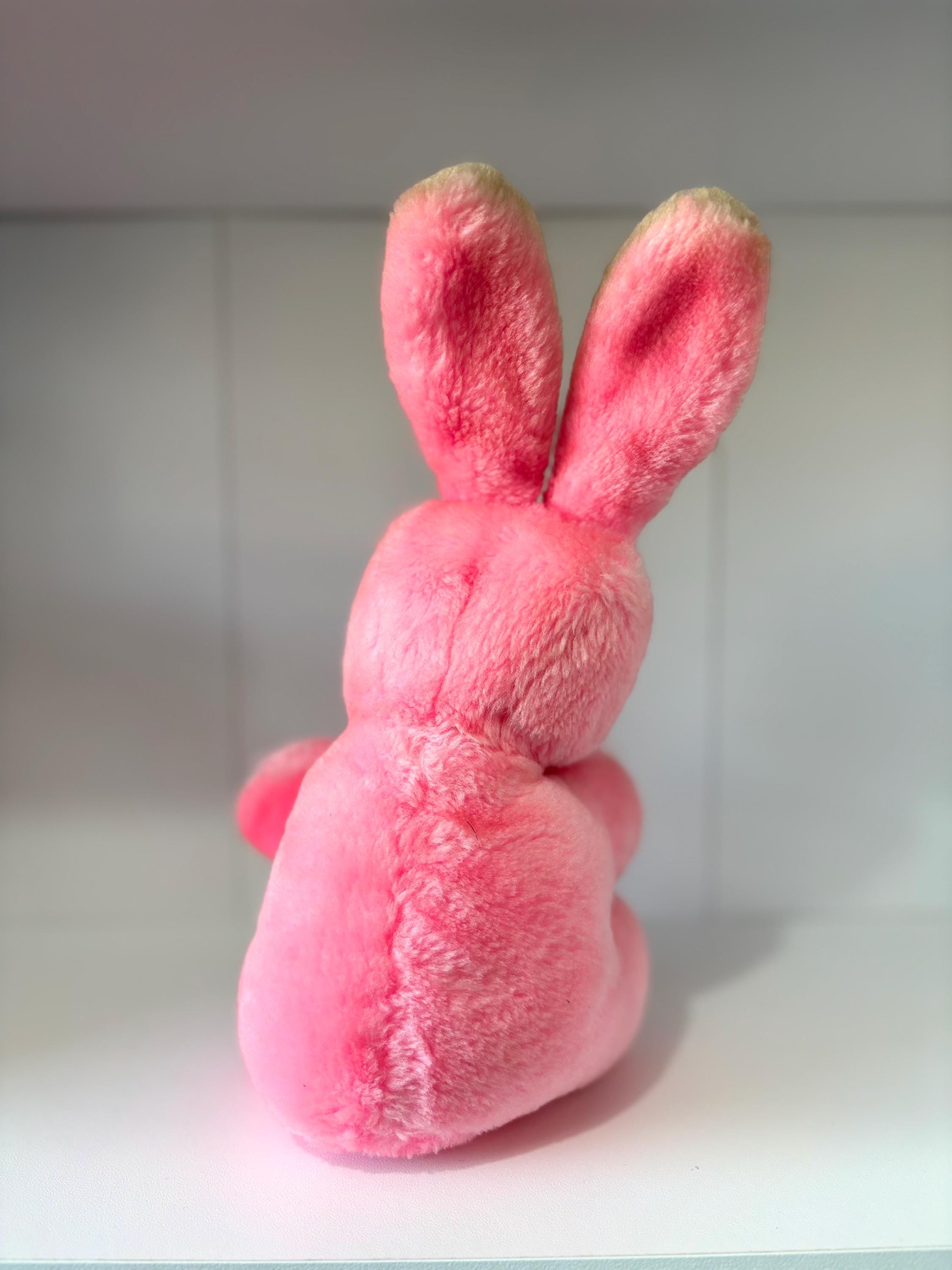 PinkRabbit ① Vintage Rare 1980's - 1980's Pink Bunny Rabbit Plush Toy