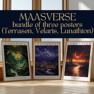 Set di stampe artistiche di Sarah J. Maas / Trono di vetro, ACOTAR, Crescent City (download digitale)