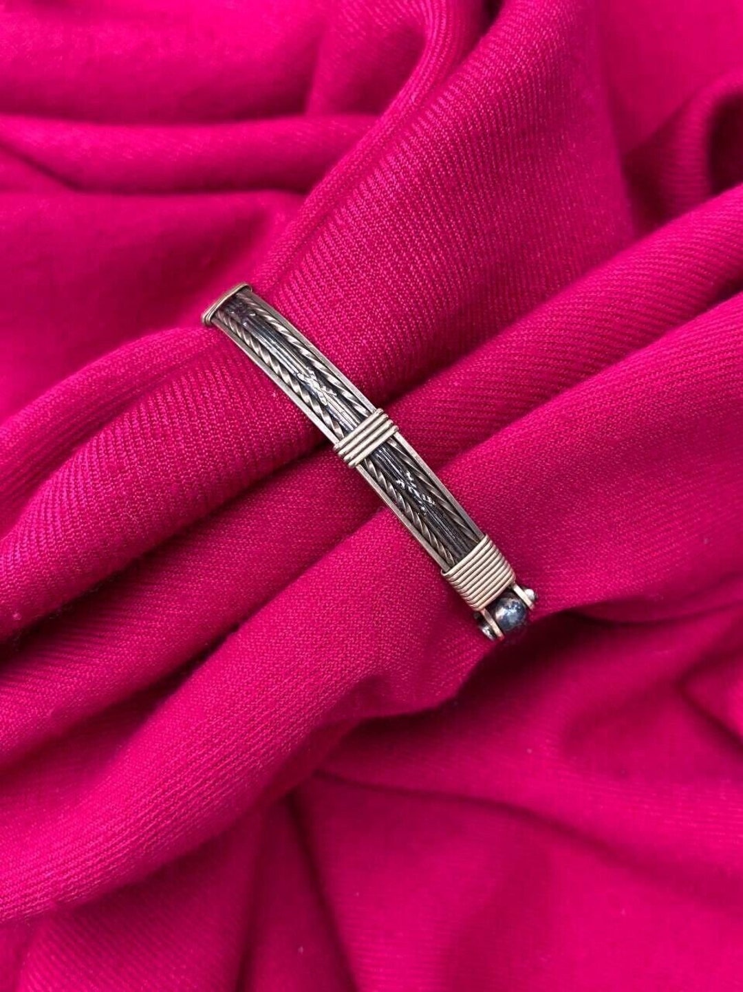 NAVAJO Sterling Silver & Gold Bracelet NATIVE AMERICAN Etsy