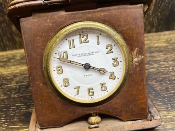 Vintage Travel Clock SHREVE TREAT EACRET San Fran… - image 1